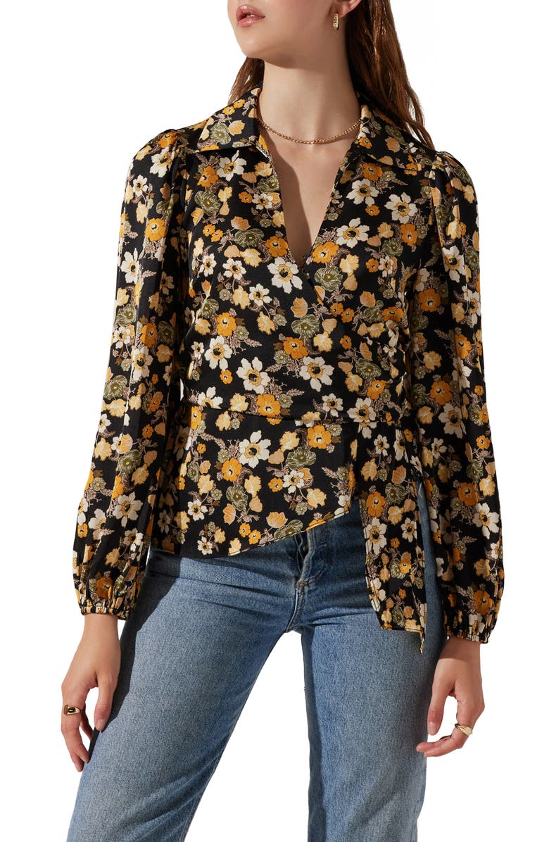 Side Drape Wrap Top