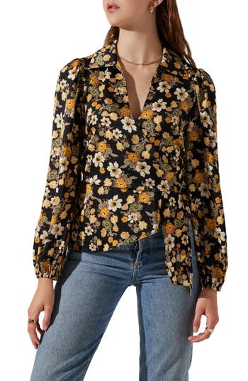 Astr The Label Side Drape Wrap Top