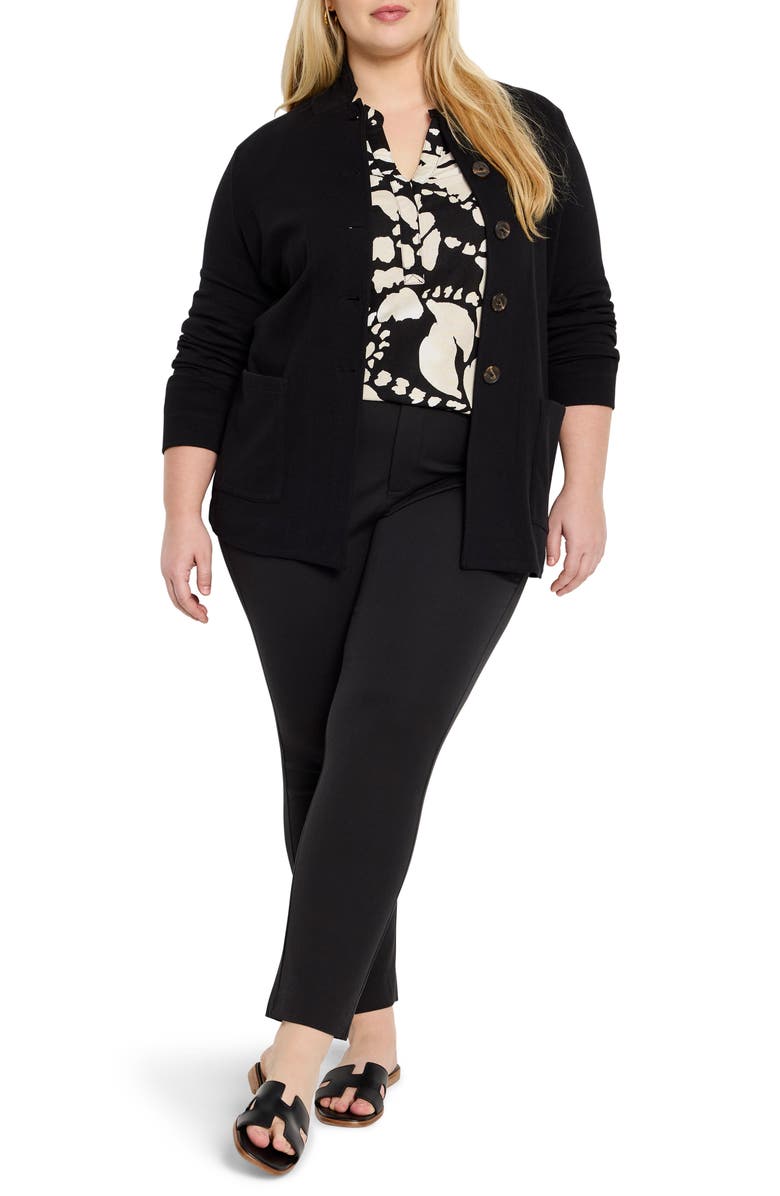 NIC+ZOE Evening Petal Linen Blend Top, Alternate, color, Black Multi