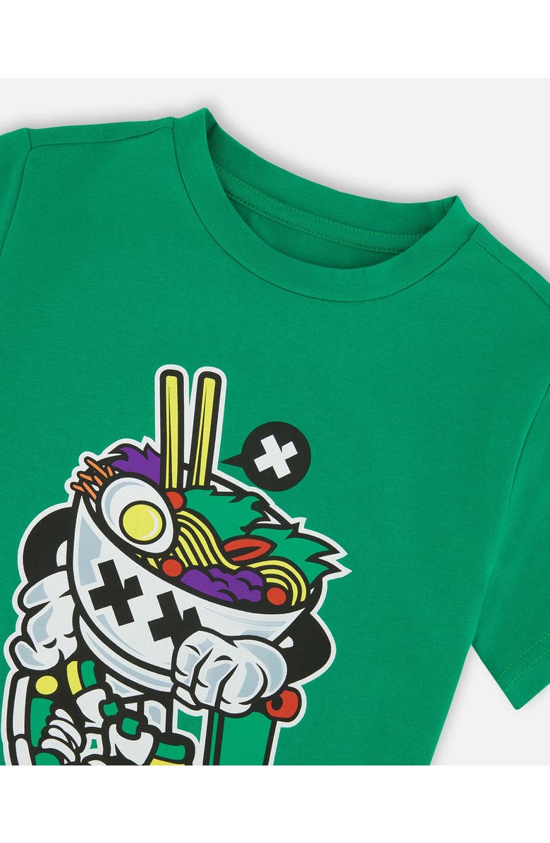 Deux par Deux Graphic Organic Cotton Jersey T-Shirt, Alternate, color, Green