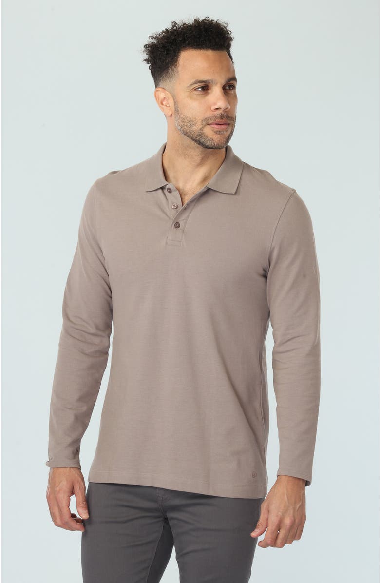 Vustra Driftwood Long Sleeve Polo, Main, color, 