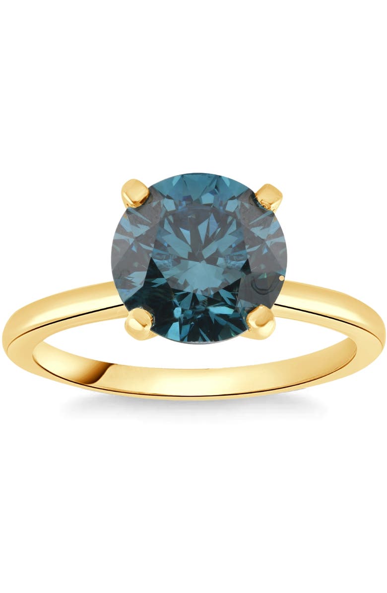 Bliss Diamond 1 1/2Ct Round Blue Diamond Engagement Ring 14k or Gold Lab Grown, Alternate, color, 