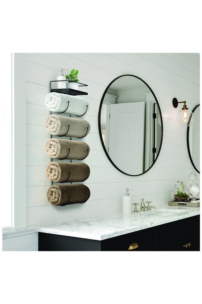 Wall Mounted Organizing Rack, Alternate, color, BLACK