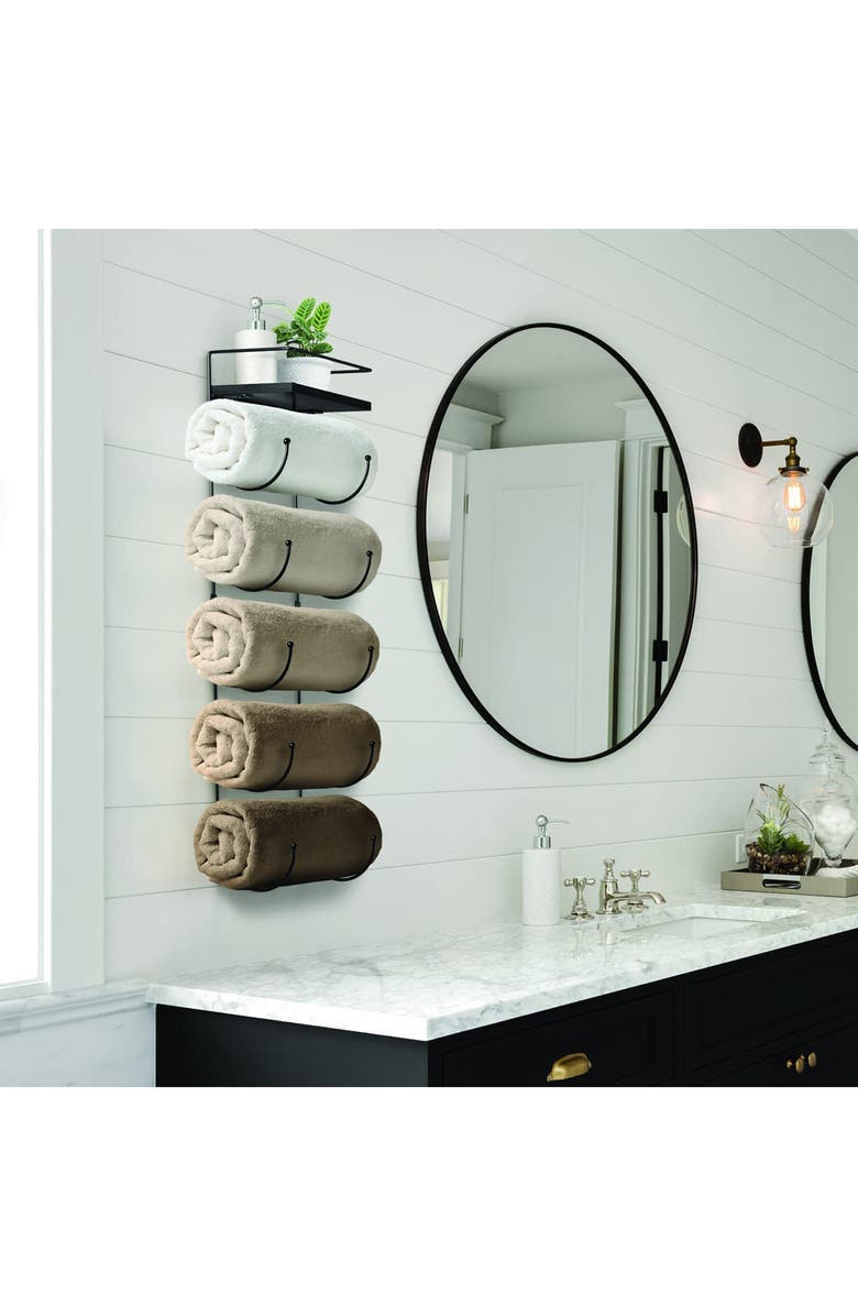 SORBUS Wall Mounted Organizing Rack, Alternate, color, Black