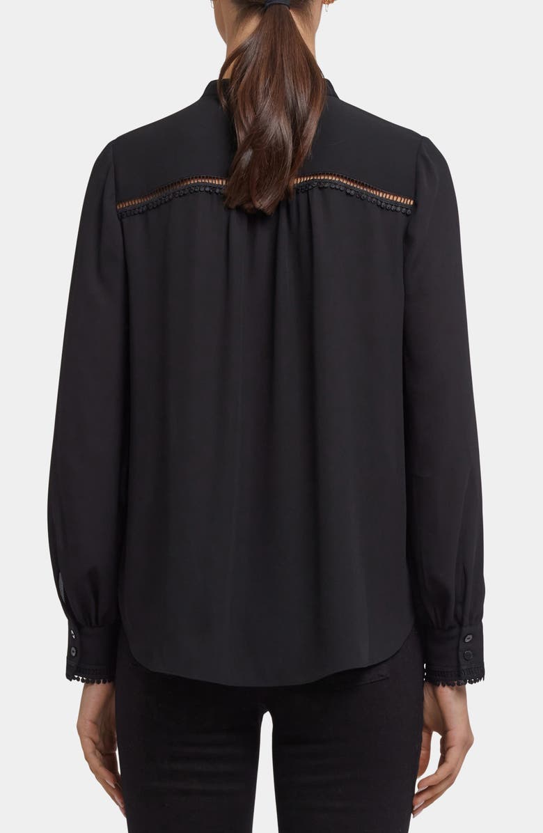 NYDJ Janie Lattice Inset Button-Up Shirt, Alternate, color, Black