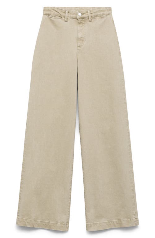 Mango Bea Wide Leg Jeans In Neutral