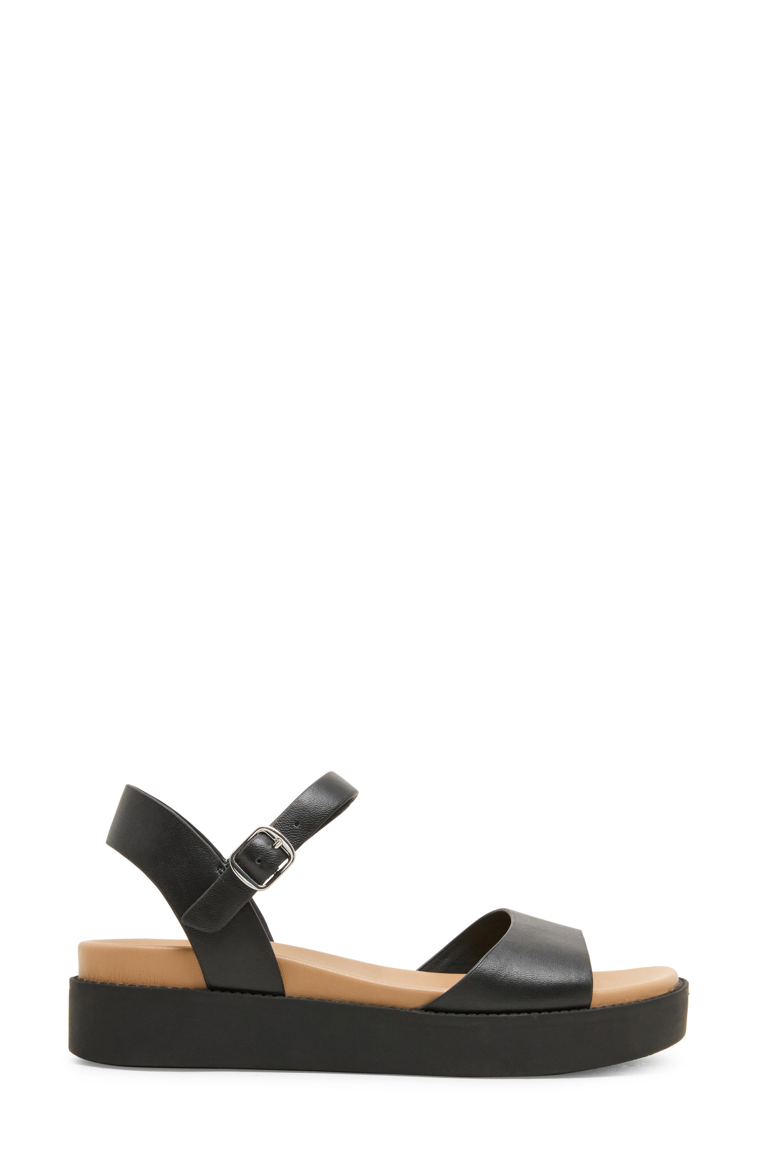 Blondo Roswell Water Resistant Platform Sandal, Alternate, color, Black Leather