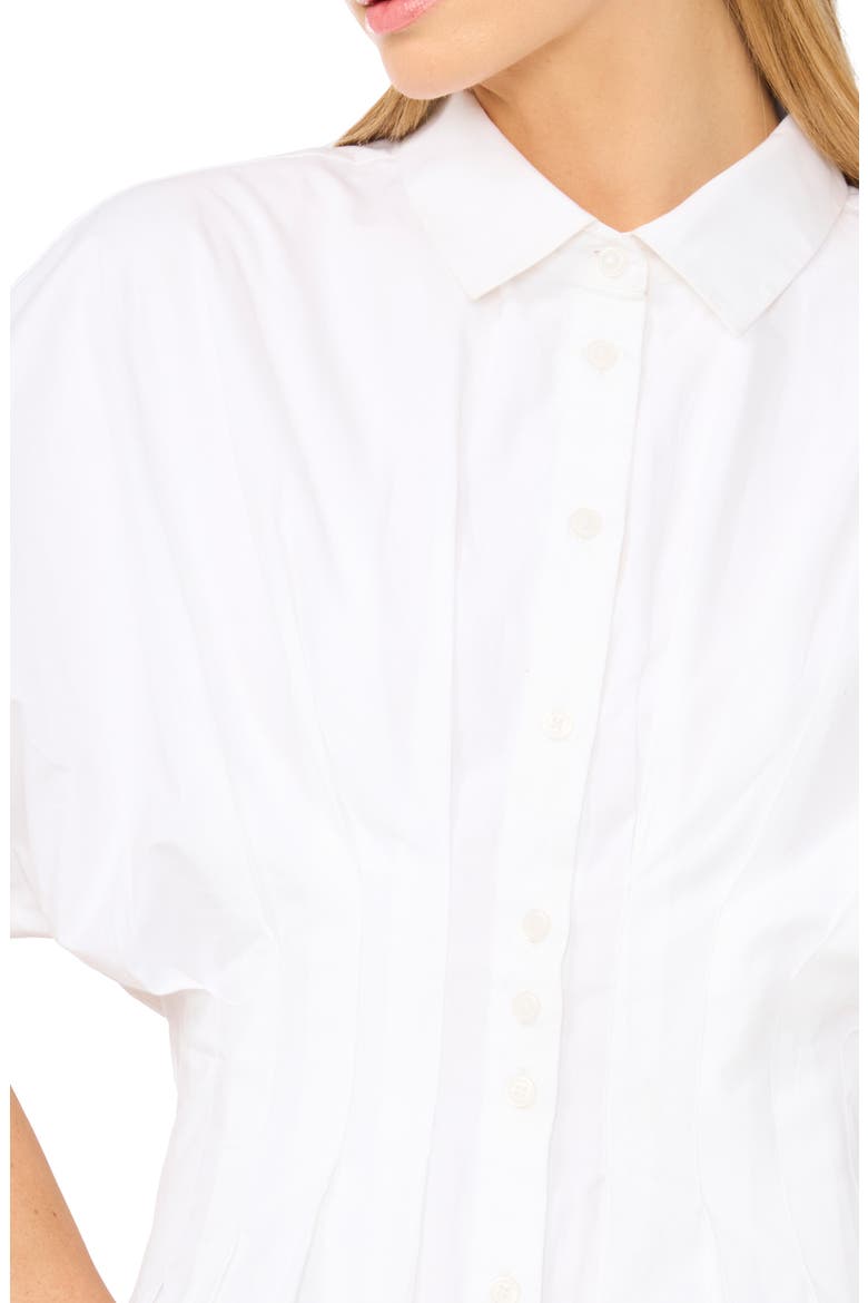 Colorblock Short Sleeve Cotton Shirtdress, Alternate, color, BRIGHT WHITE