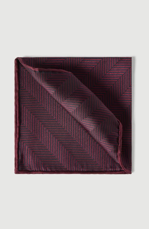 Silk chevron pocket square