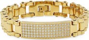 STEELTIME Men's Cubic Zirconia ID Chain Bracelet