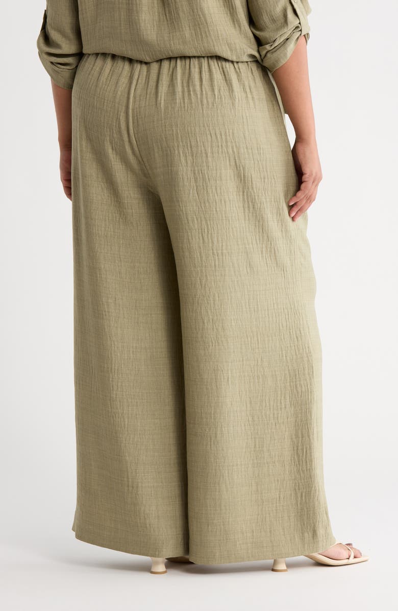 MAX STUDIO Wied Leg Drawstring Pants, Alternate, color, Grey/ Sage