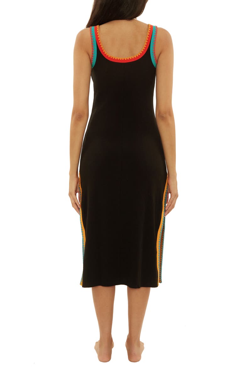 Avila Rib Cover-Up Midi Dress, Alternate, color, BLACK