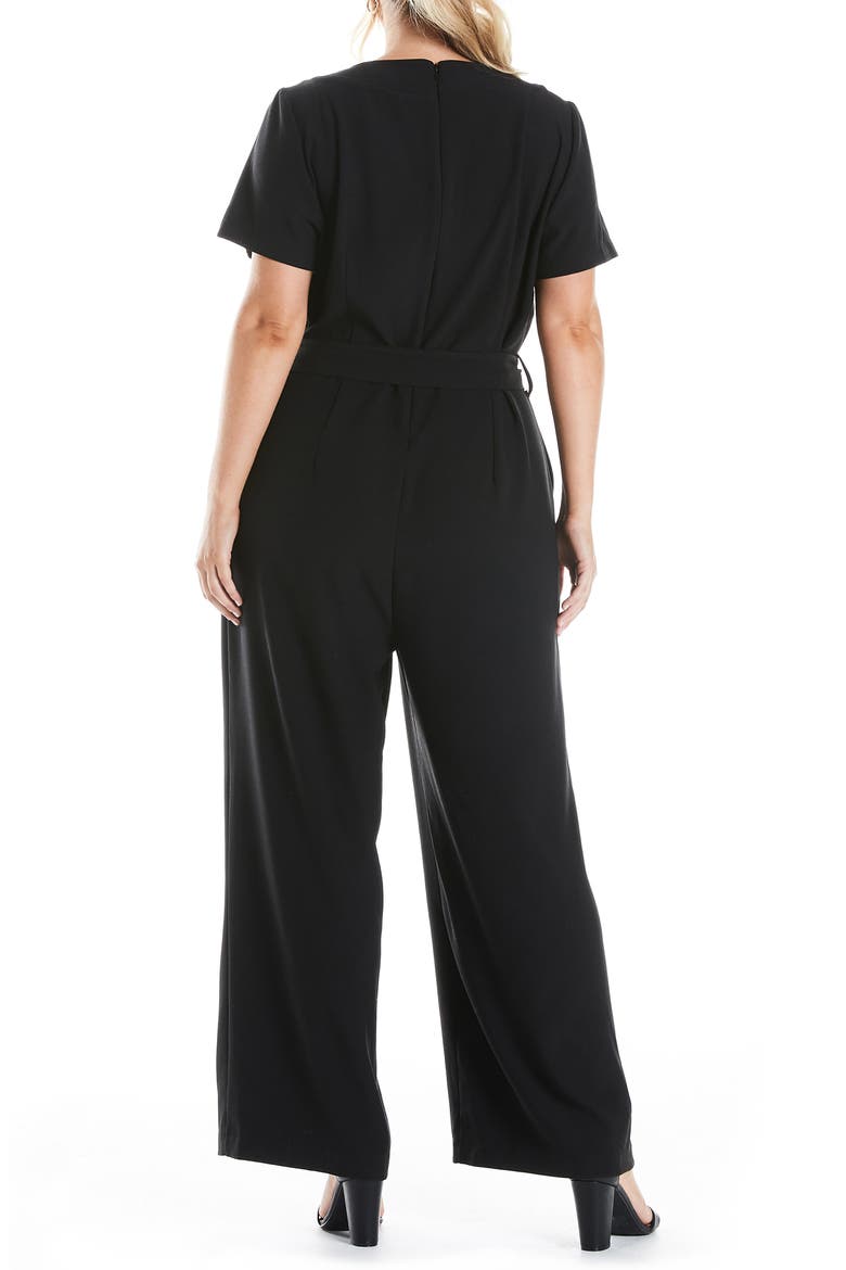 Tully Short Sleeve Wide Leg Jumpsuit, Alternate, color, BLACK