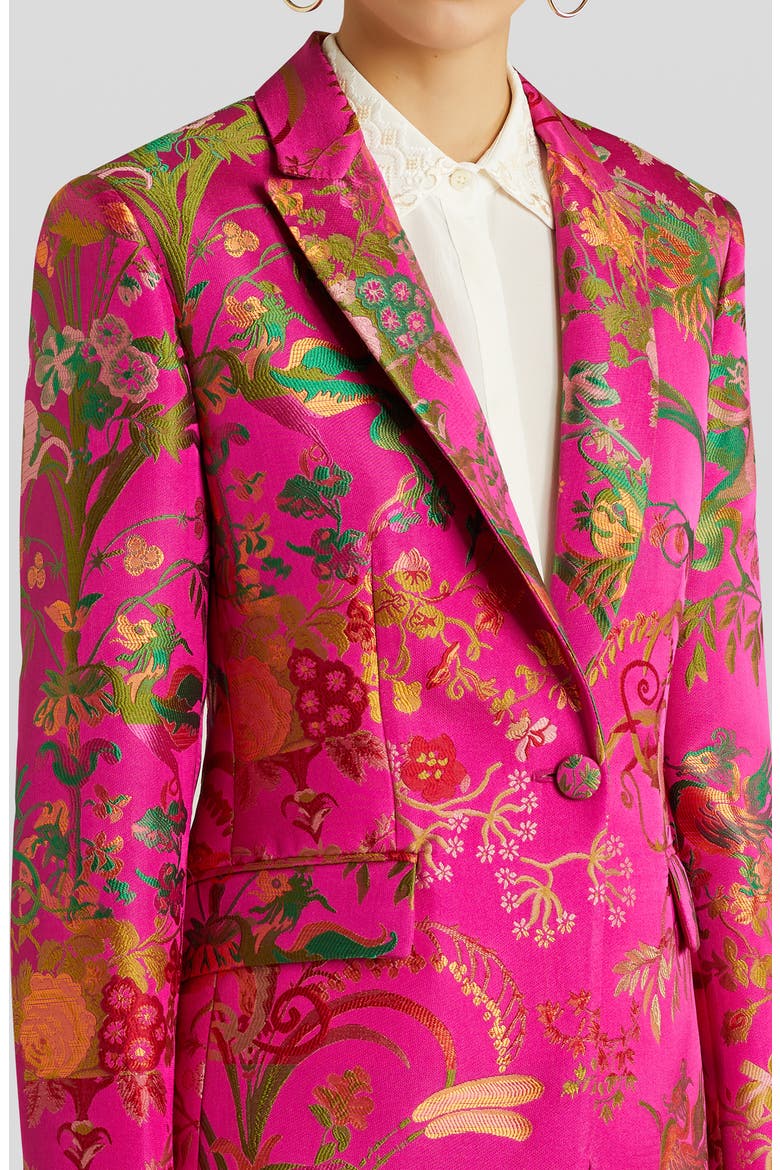 Panarea Floral Brocade Blazer, Alternate, color, ROSA