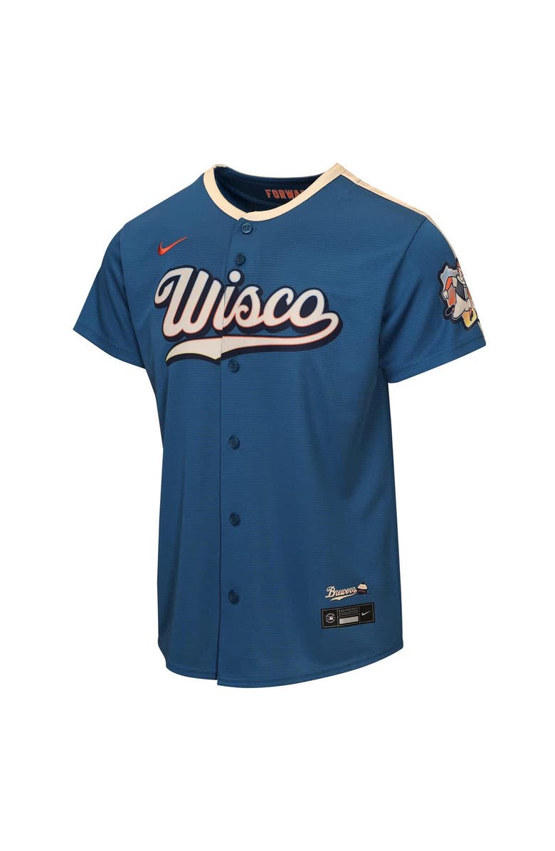 Nike Youth Nike Mineral Blue Milwaukee Brewers 2026 City Connect Stadium Jersey, Alternate, color, Mineral Blue