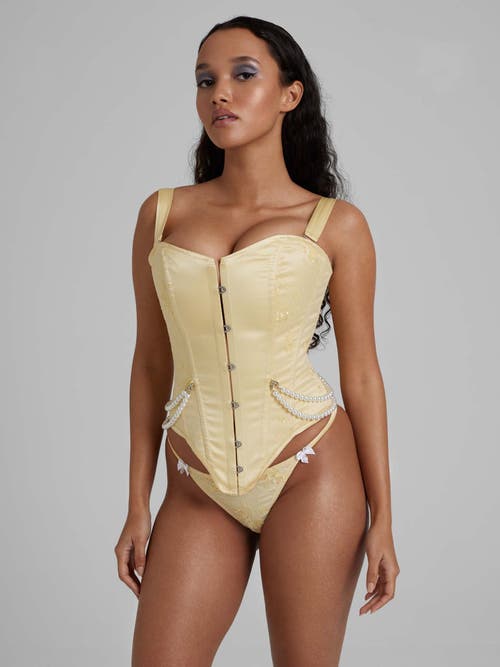 Scarlett Gasque Gasque Lace Corset In Yellow
