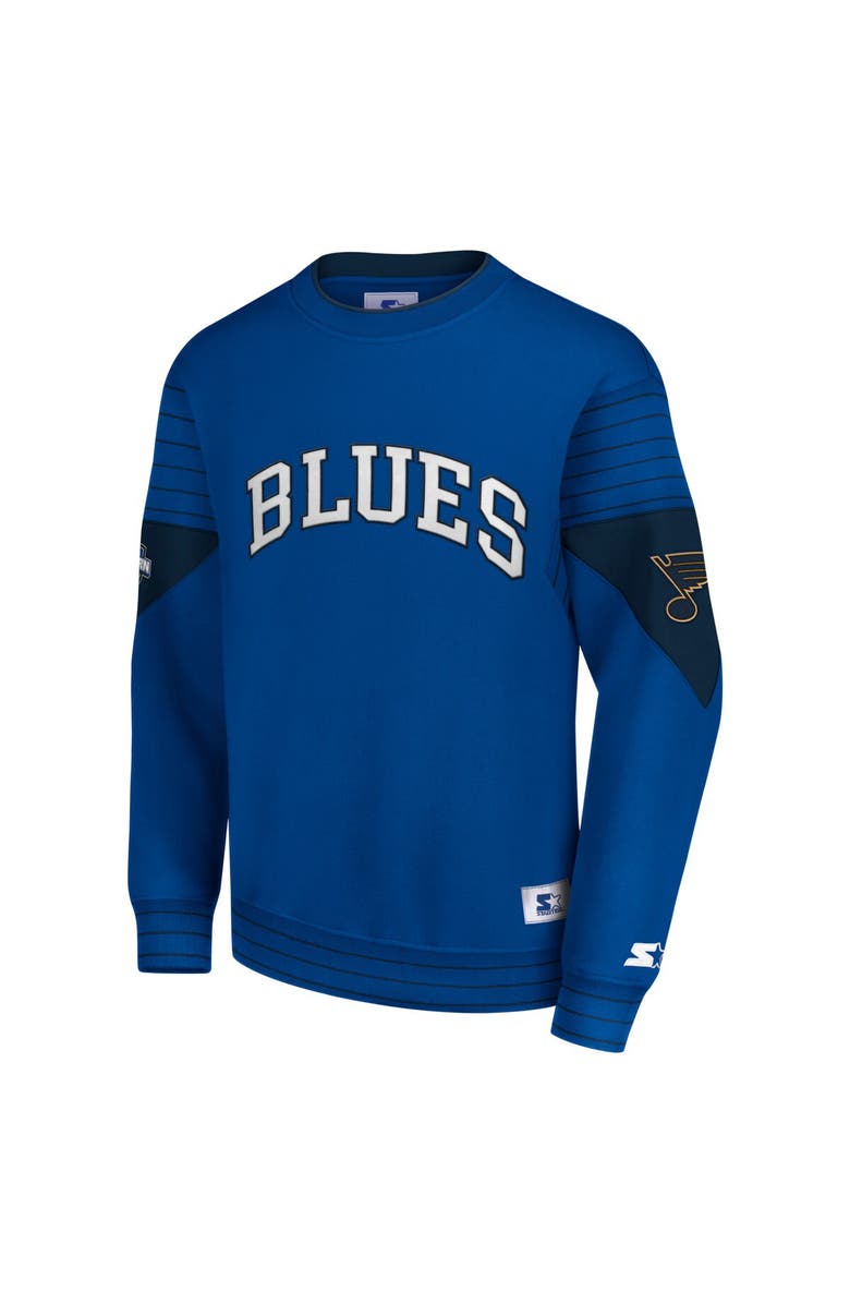 STARTER Men's Starter  Blue St. Louis Blues Faceoff Pullover Sweatshirt, Alternate, color, Blue