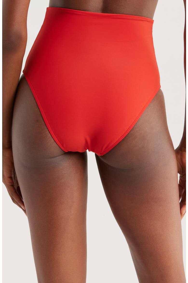 Faith High Waist Bikini Bottoms, Alternate, color, ROSSO