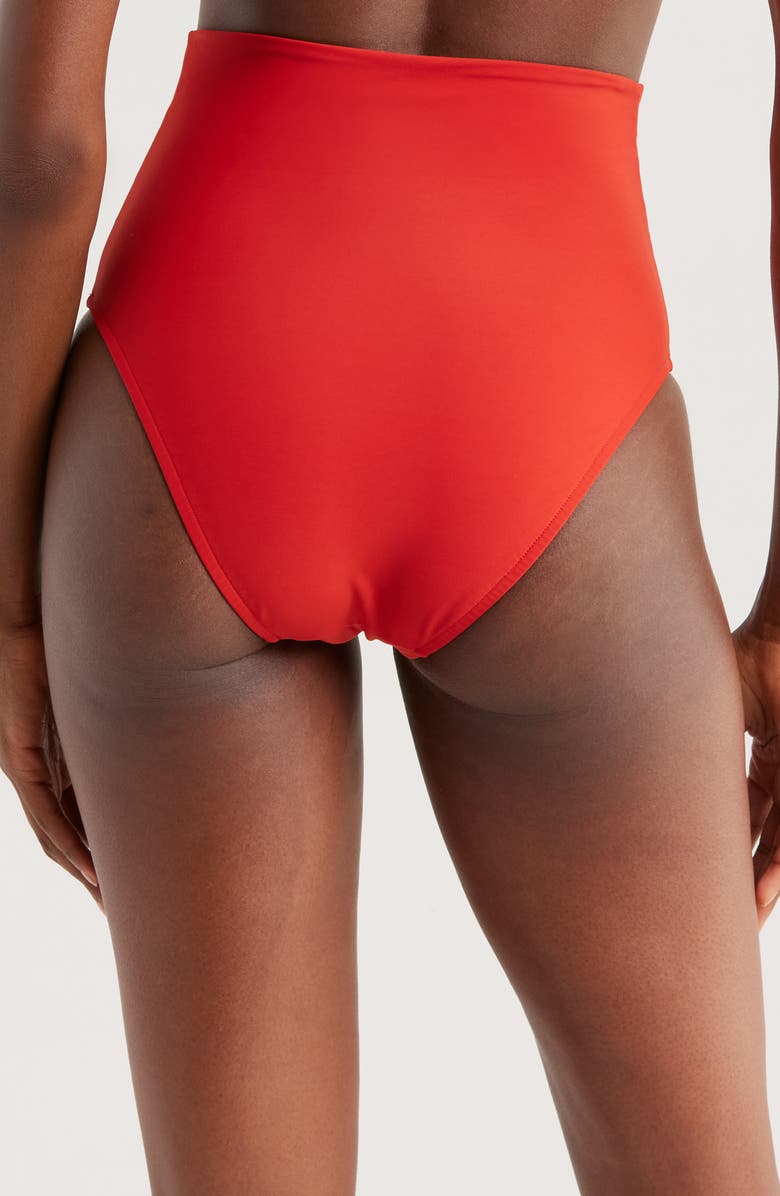 BONDI BORN Faith High Waist Bikini Bottoms, Alternate, color, Rosso