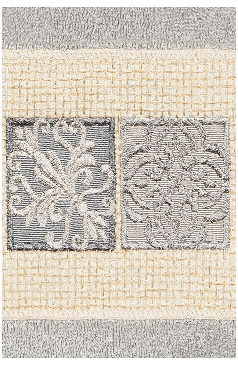 Linum Home Textiles Vivian Embellished Hand Towel - Light Gray, Alternate, color, Light Gray