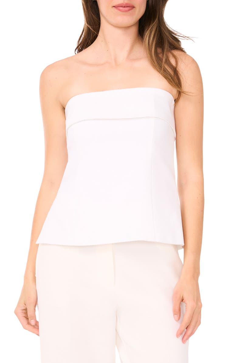 Halogen<sup>®</sup> Tailored Foldover Strapless Top, Main, color, Bright White