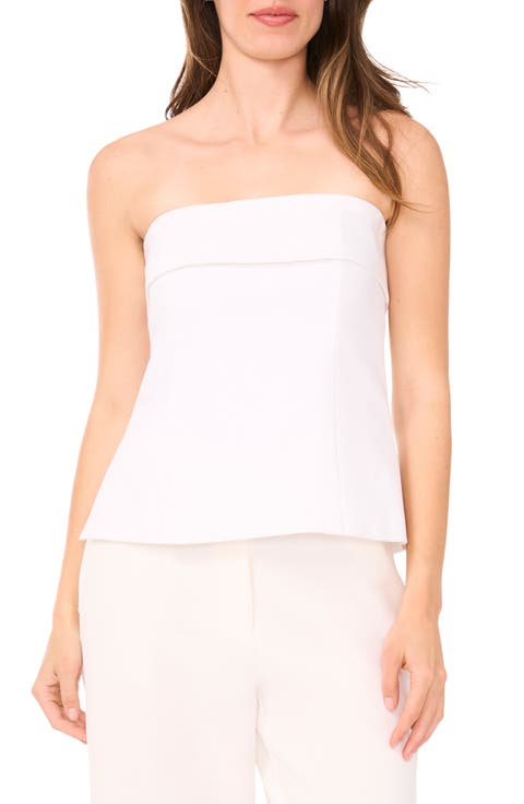 Tailored Foldover Strapless Top