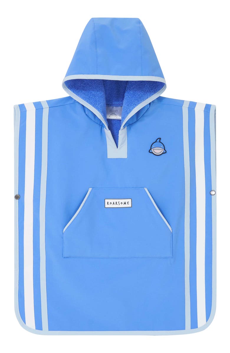 Roarsome Poncho Towel, Main, color, Medium Blue