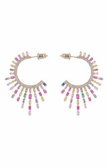 EYE CANDY LOS ANGELES Multicolor Cubic Zirconia Hoop Earrings