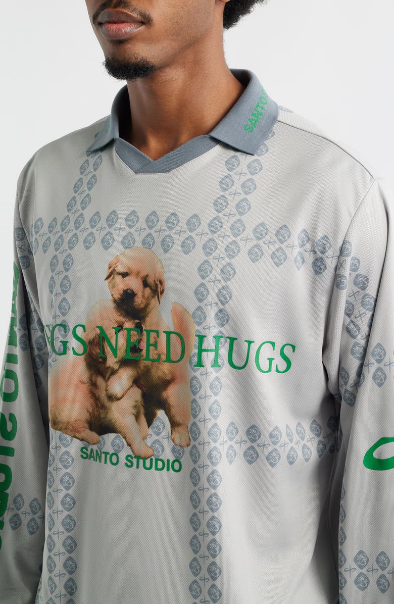 SANTO STUDIO Thugs Need Hugs Graphic Club Jersey, Alternate, color, Grey