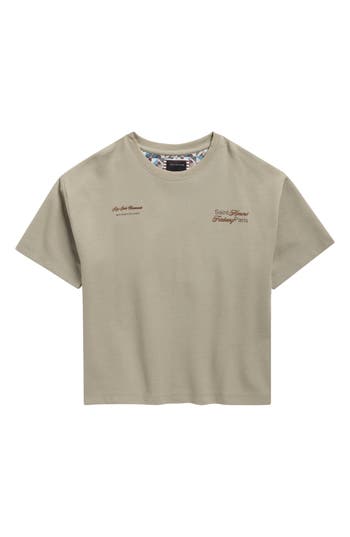 Denim And Flower Kids' Logo Short Sleeve T-shirt In Green