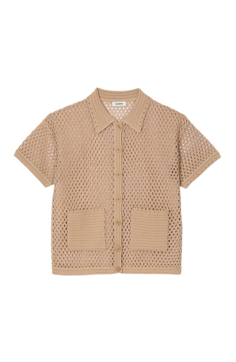 SANDRO Rhinestone cardigan, Alternate, color, 