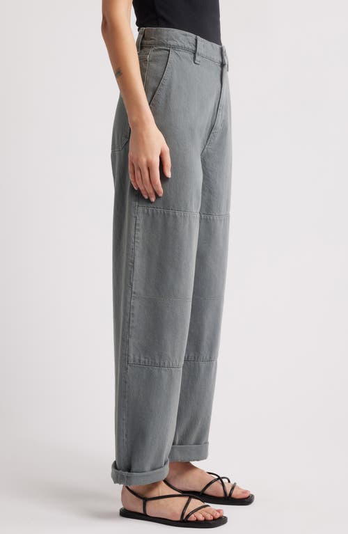 Frame The Cuffed Cotton Utility Pants In Slate Gray