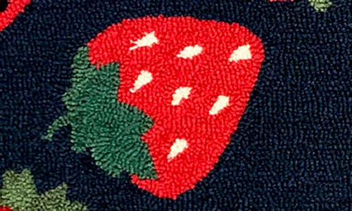 R16 Home Strawberry Toss Door Mat In Indigo Red