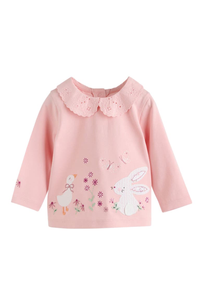 Kids' Bunny Embroidered Top & Leggings Set, Alternate, color, PINK