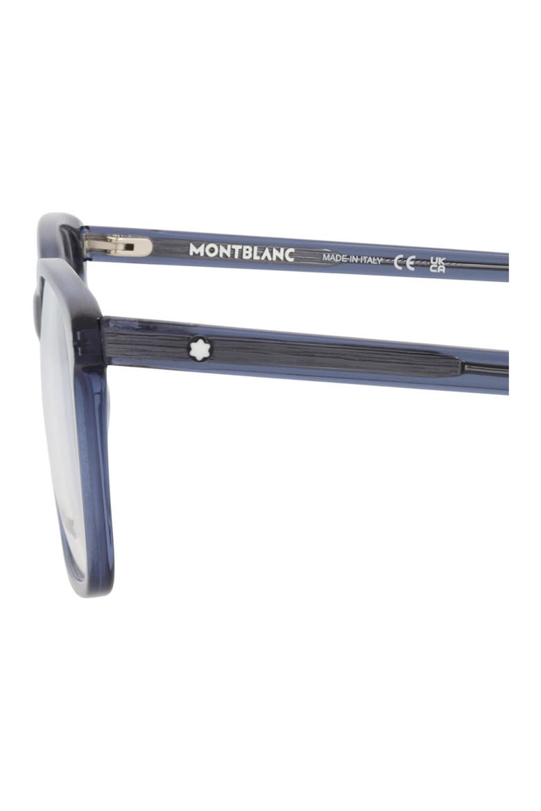 54mm Rectangular Optical Glasses, Alternate, color, BLUE TRANSPARENT