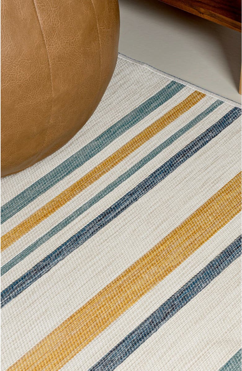 JONATHAN Y Janus Classic Coastal Ticking Stripe Reversible Machine-Washable Indoor/Outdoor Area Rug, Alternate, color, Cream/Navy