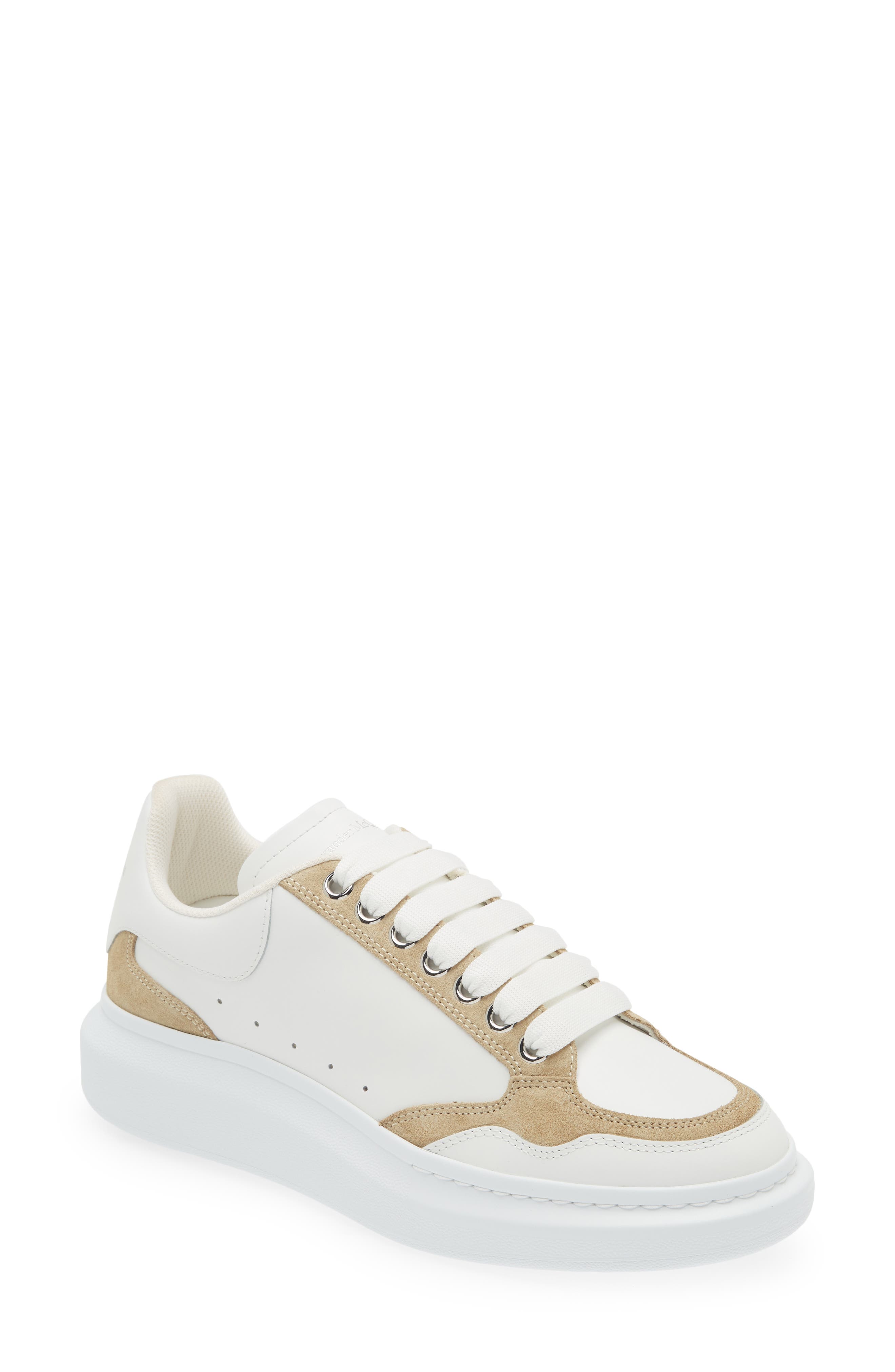 McQueen Oversize Low Top Sneaker, Main, color, White/ Beige
