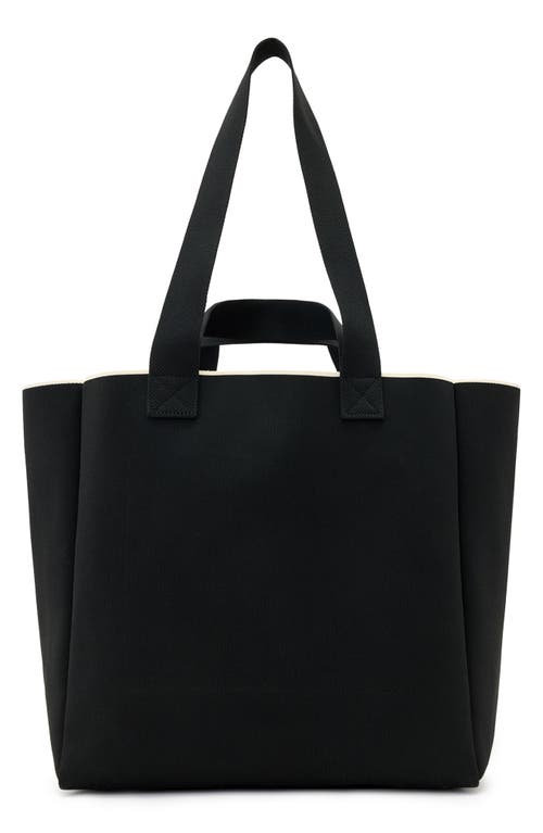Allsaints Izzy Heart Large Knitted Tote Bag In Black