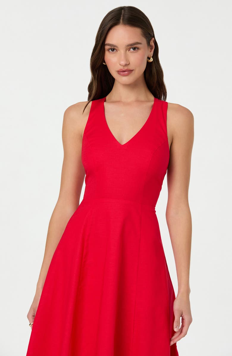 ASTR the Label Cross Back Sleeveless Midi Dress, Alternate, color, Red