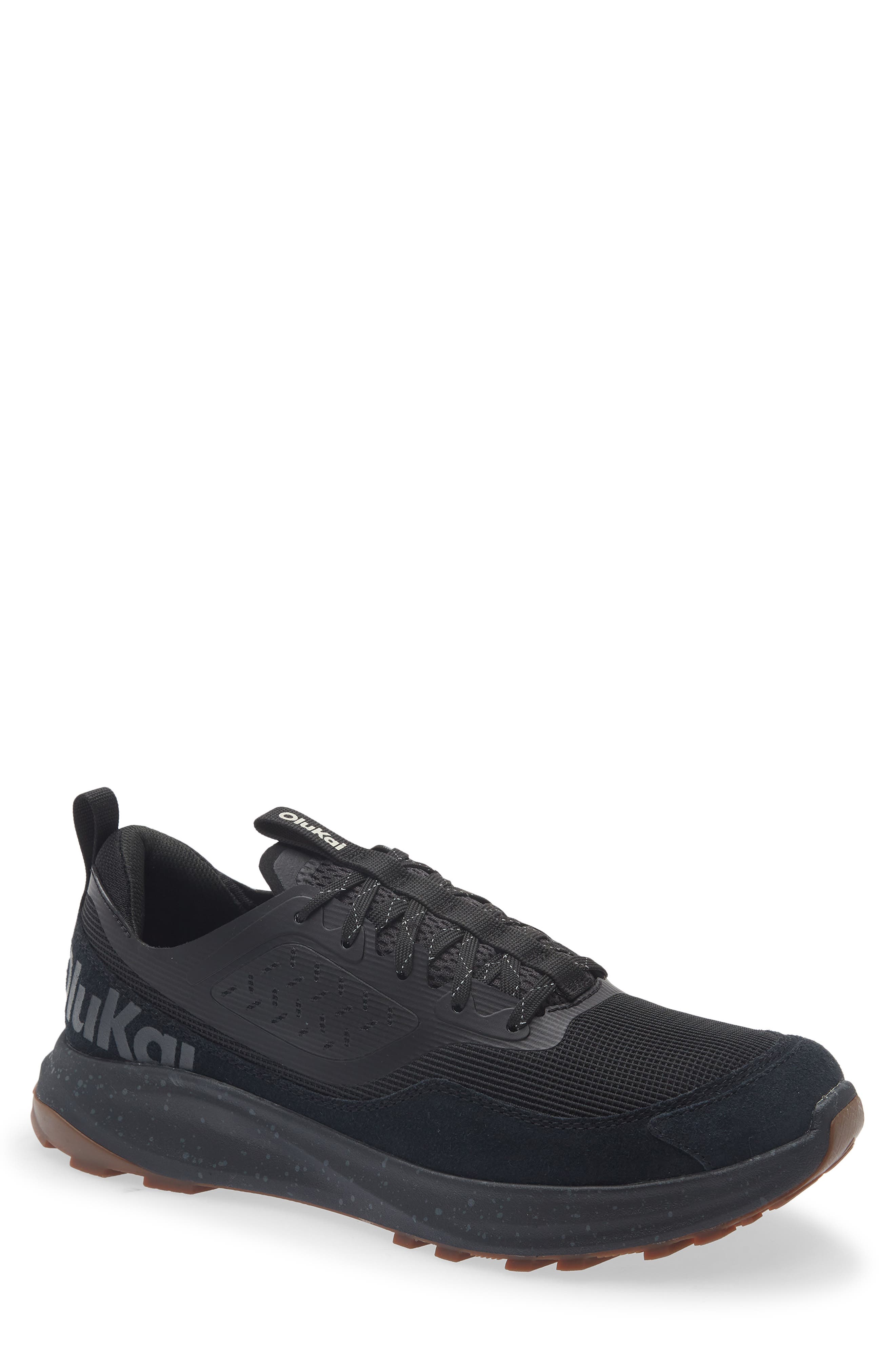 OluKai Makiki Water Resistant Trail Sneaker, Main, color, Black/ Black