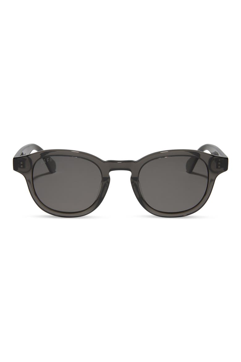 Arlo XL 50mm Polarized Small Round Sunglasses, Main, color, BLACK SMOKE CRYSTAL