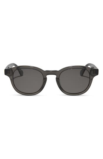 Diff Arlo Xl 50mm Polarized Small Round Sunglasses In Black