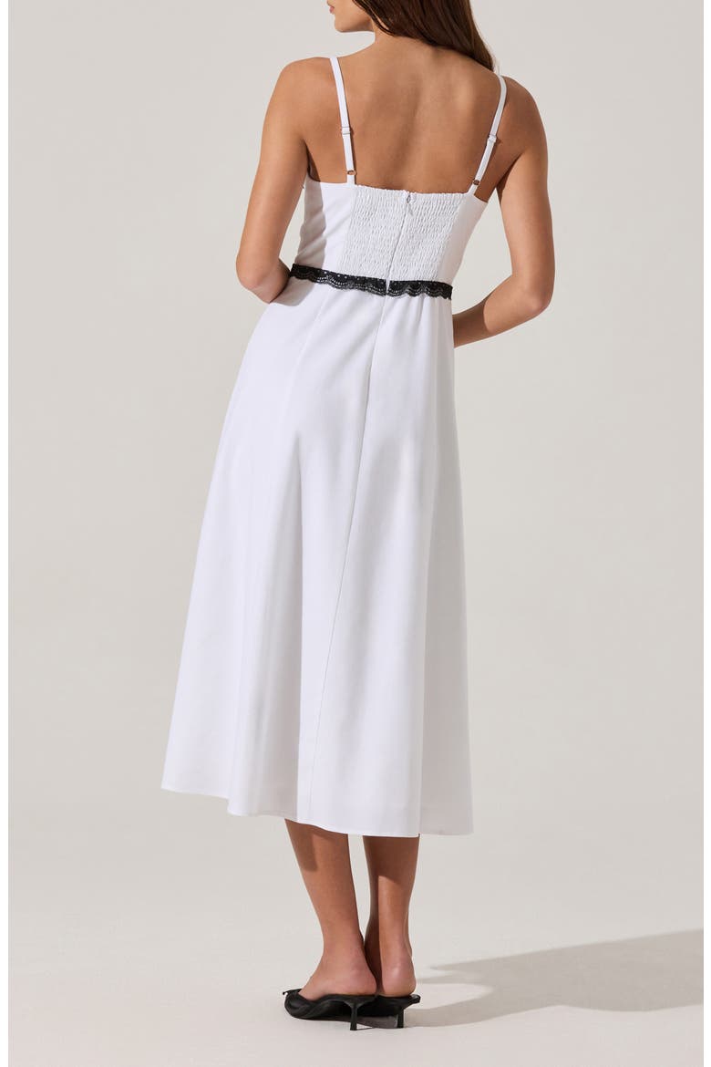 Lace Contrast Bustier Dress, Alternate, color, WHITE