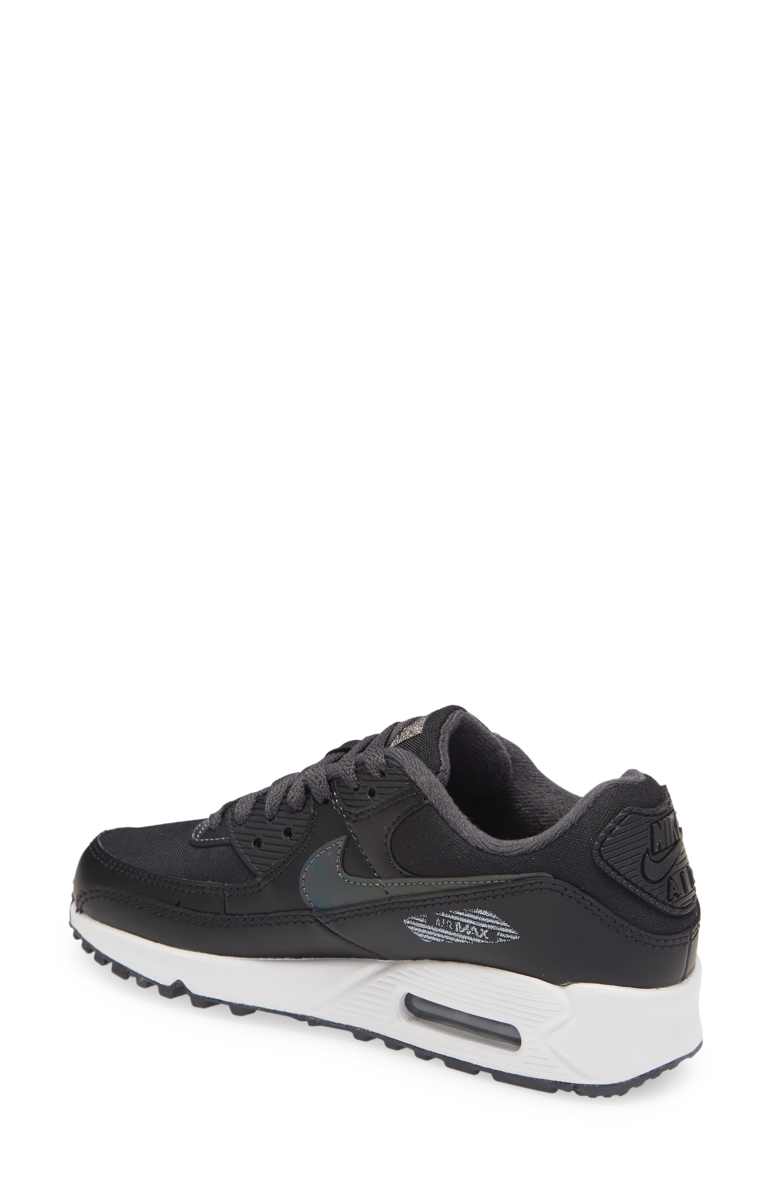 Air Max 90 Sneaker, Alternate, color, BLACK/ BLACK/ SUMMIT WHITE