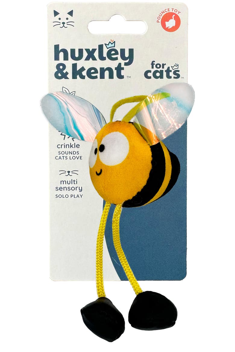 Chirpy Bumble Bee Cat Toy, Main, color, YELLOW