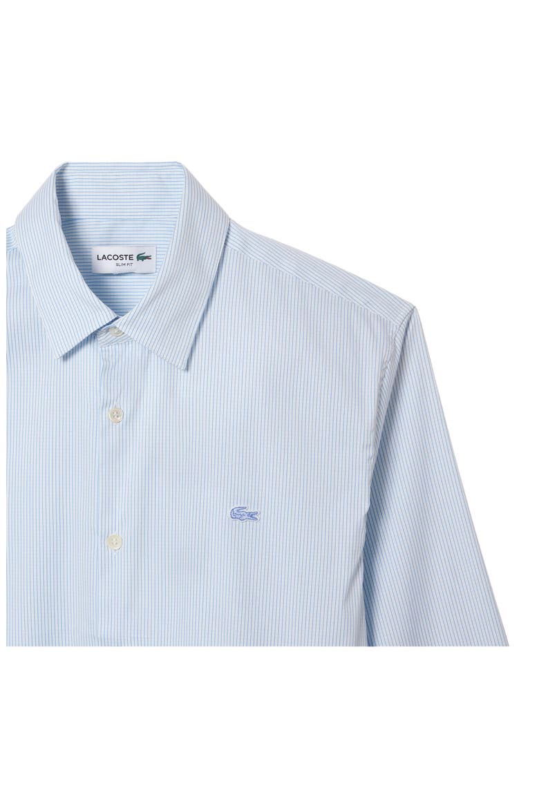 Slim Fit Pinstripe Stretch Button-Up Shirt, Alternate, color, BLANC/ PANORAMA