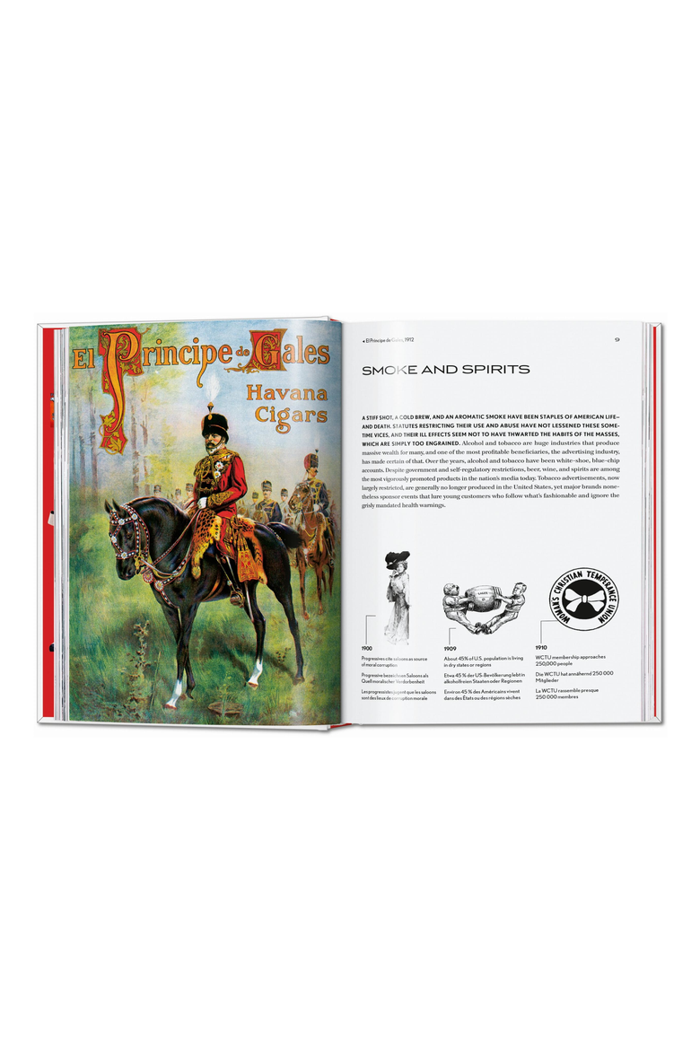 20th Century Alcohol and Tobacco Ads 45th ed English French German Book, Alternate, color, Red