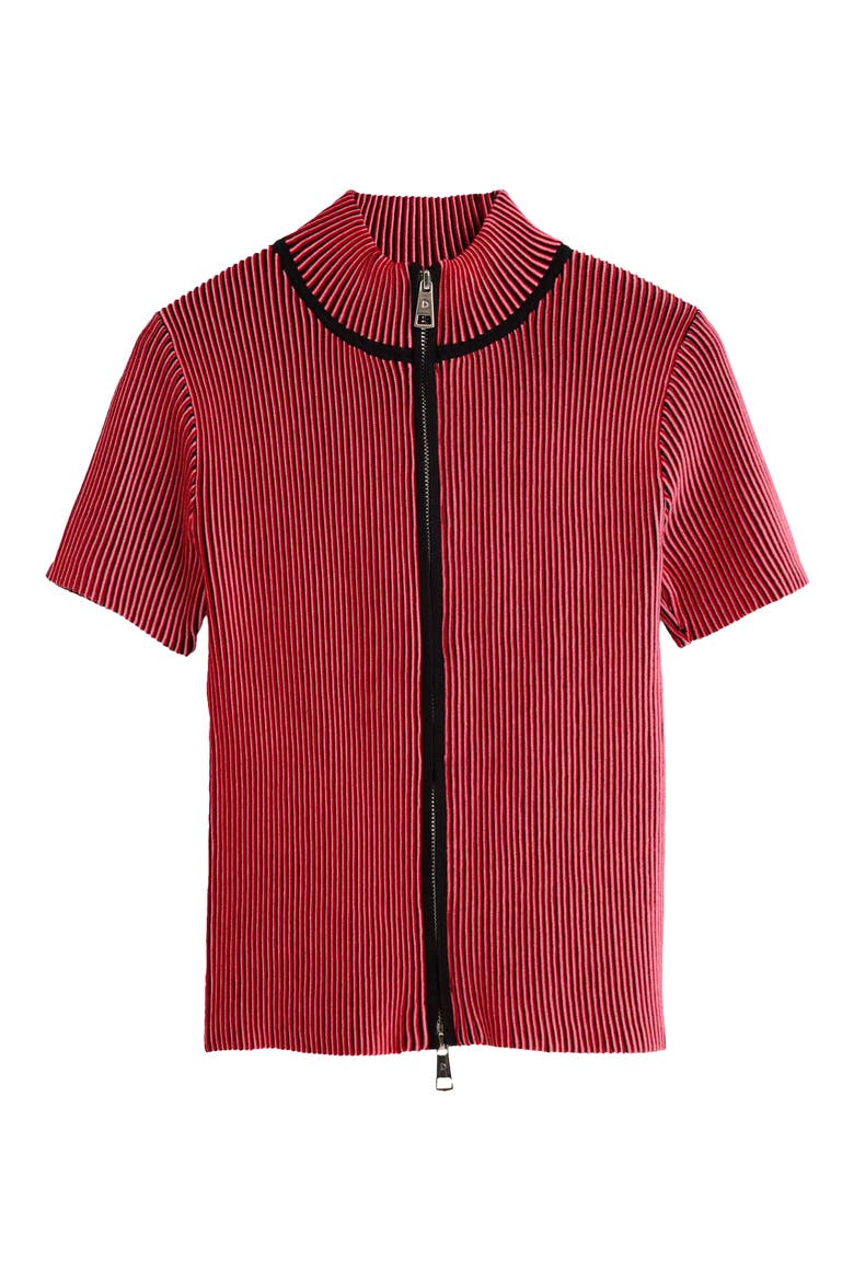 Stripe Knit Top, Alternate, color, RED