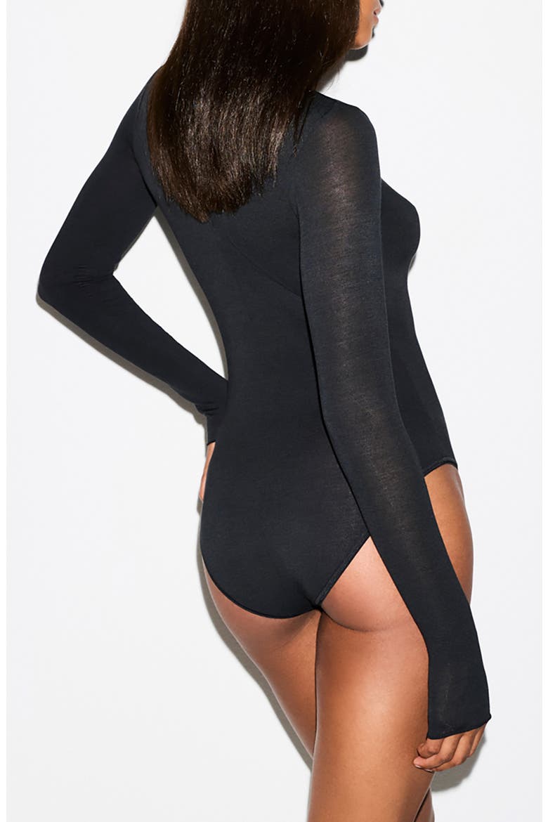 Long Sleeve Turtleneck Bodysuit, Alternate, color, ONYX