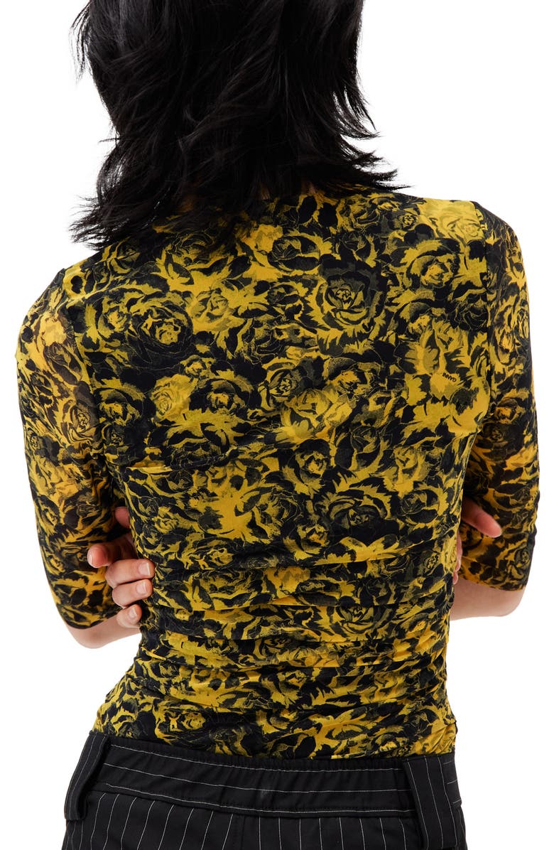 Ganni Women's Printed Mesh Blouse, Alternate, color,